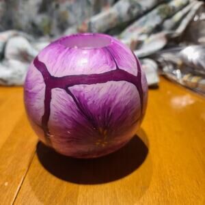 Vintage San Fran Candle Co Round Ball Millefiori Flower Candle Boho 1990s Whimsi